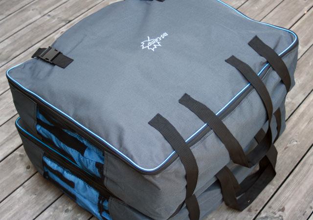 2 große, graue Aufbewahrungstaschen, eigentlich für Zeltteppiche gedacht