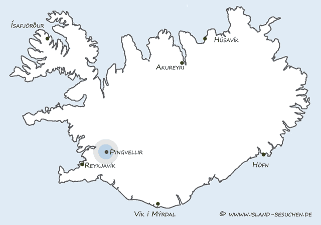 Karte Thingvellir Nationalpark Island