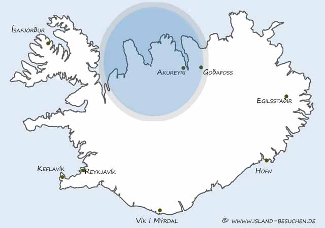 Karte Sehenswürdigkeiten Island Nordwest